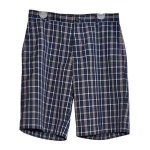 ADIDAS Navy Plaid Golf Shorts, Size 32